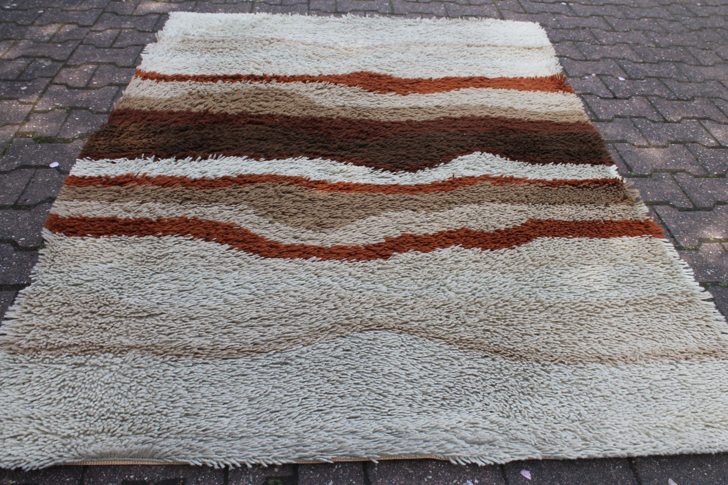 Original 60s 70s Vintage Rug Carpet Made by DESSO Organic