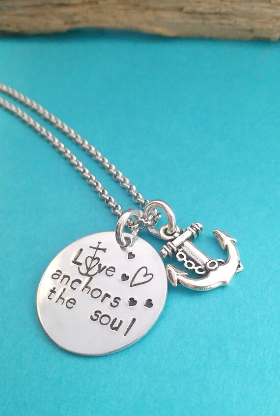 Love Anchors the Soul Necklace Personalized by NicNakPattyWack
