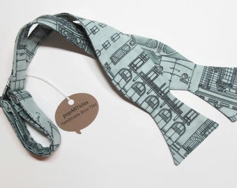 Freestyle Architecture Bow Tie - Blueprint Bow Tie - Ground Plan Bow Tie - Elevation Bow Tie - Building Bow Tie - Men's Self-Tie Bow Tie