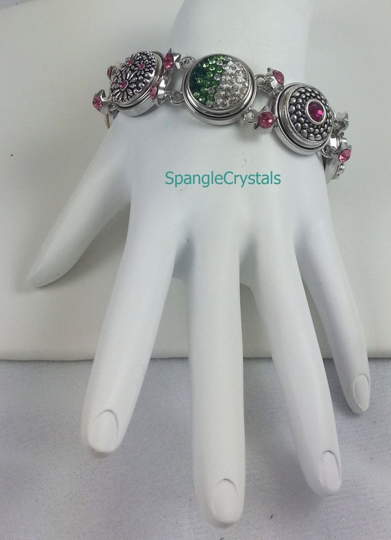 5 Snap Interchangeable Bracelet Emerald Oz by SpangleCrystals