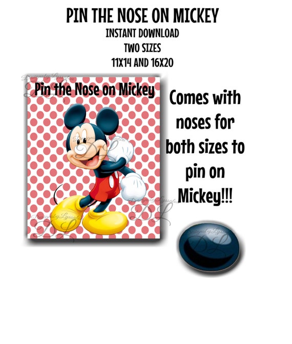 Mickey Mouse Pin The NOSE On MICKEY Mickey By DesignsbyLyssaLou mickey-mouse-pin-the-nose-on-mickey-mickey-by-designsbylyssalou