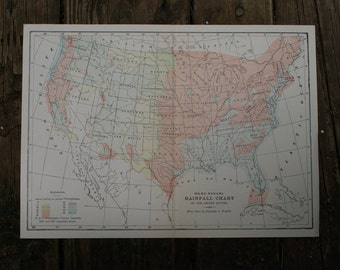 1883 United States Map Large & Colorful Map Antique Map