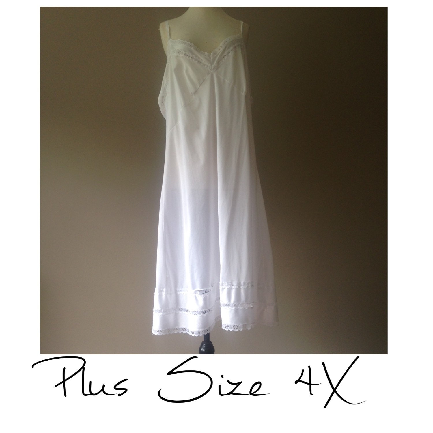 plus size white slip