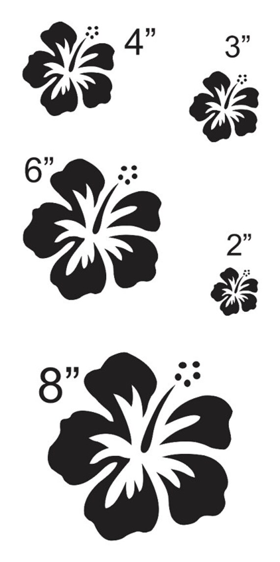 hibiscus flower 3 stencil sheet with 5 total sizes 2