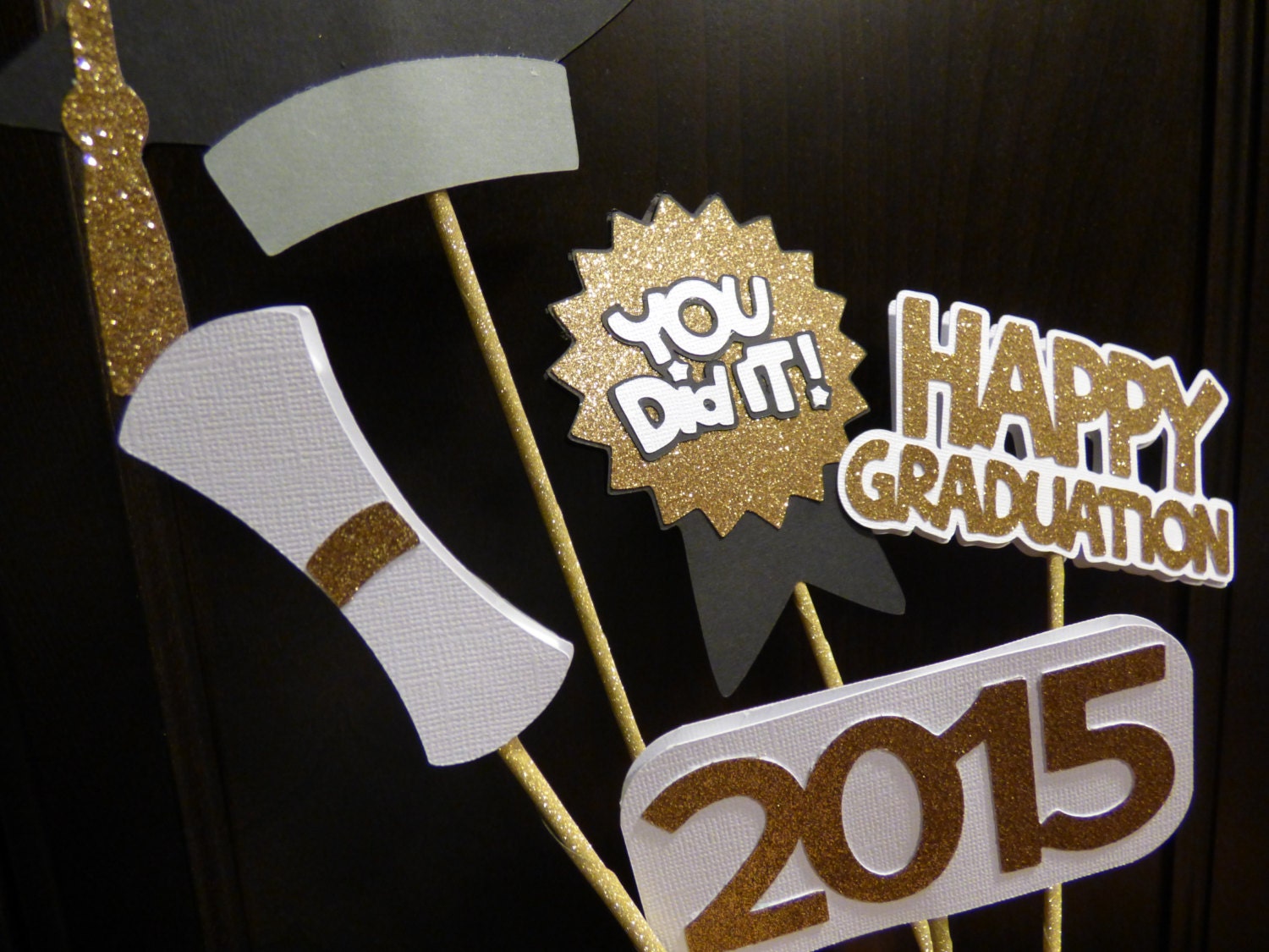 Graduation Party Centerpiece Sticks Set of 5 by JLSmithDesigns