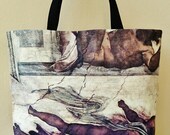 Tote bag, beach bag or trendy handbag, Michelangelo painting printed, casual chic luxury bags, handmade, made in France. Women bags.