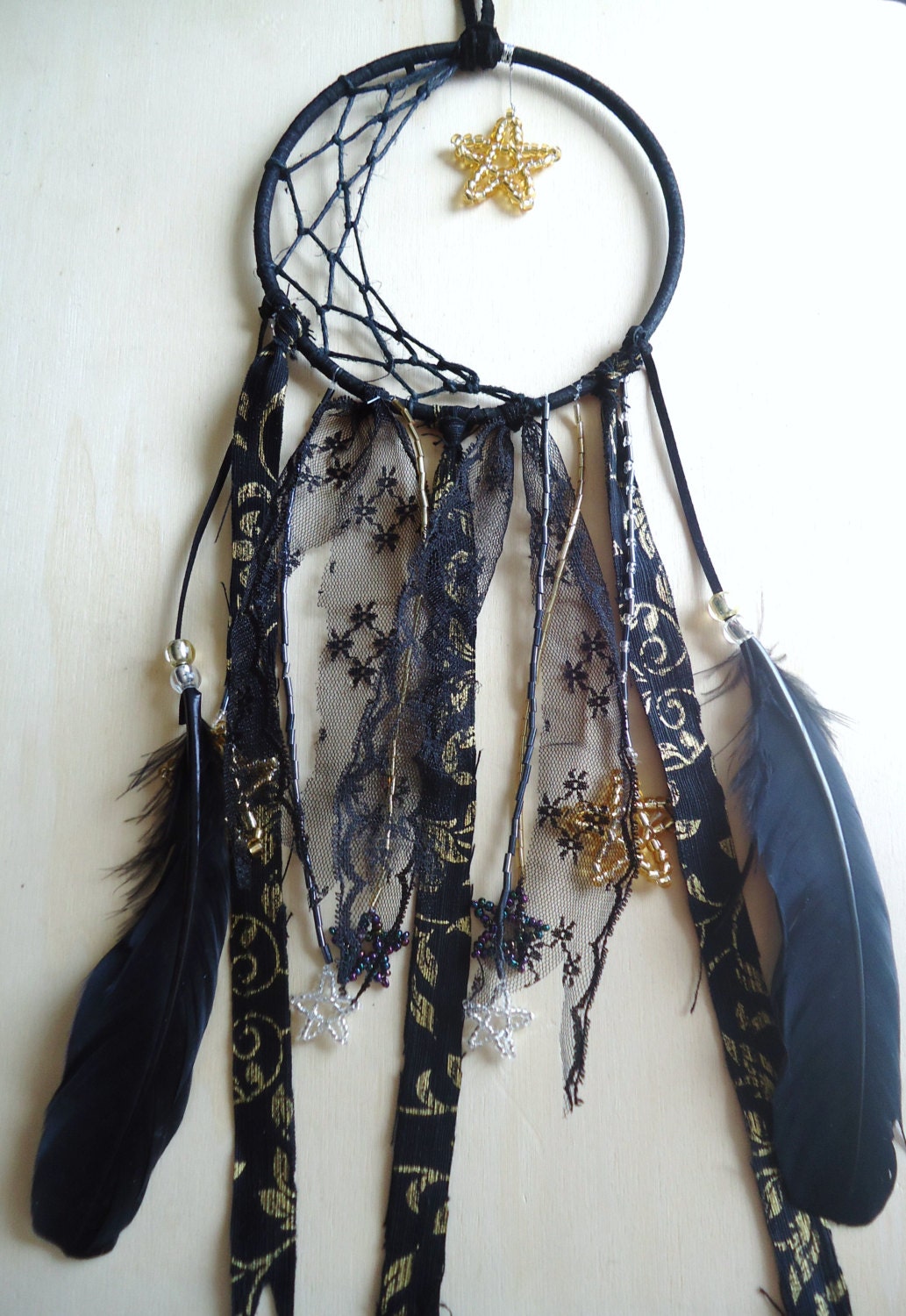 Moon and Star Dream Catcher Gypsy Dream by Crystals1LittleShop