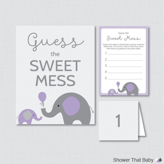 candy name bar that baby game shower Elephant Game Baby Sweet Diaper Candy  The  Printable Bar Shower Guess