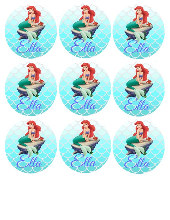 items-similar-to-little-mermaid-printable-cupcake-toppers-mermaid-lagoon-on-etsy