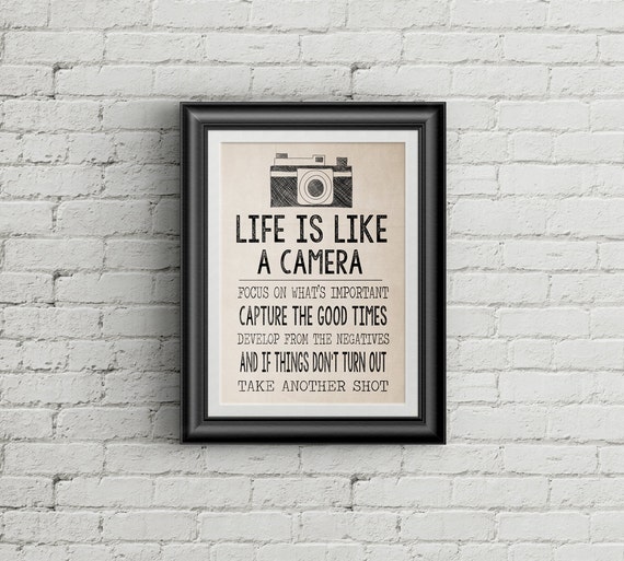 Life Is Like A Camera Wall Art Motivational Wall Art