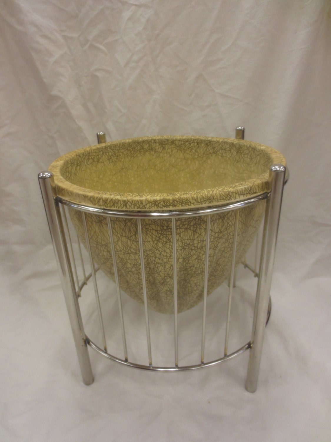 Retro MidCentury Bullet Planter in molded fiberglass with