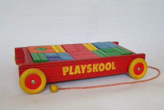 playskool wagon wooden blocks