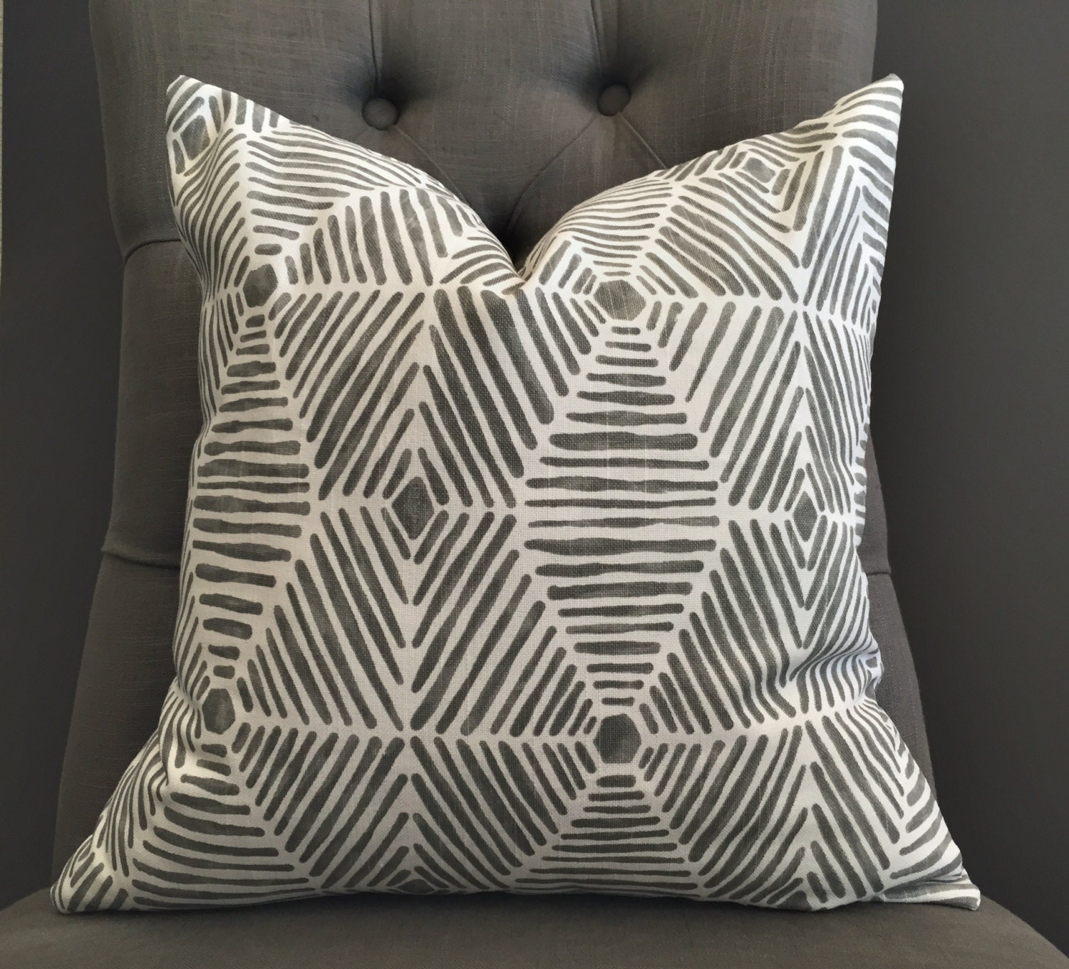 Gray Pillow Cover Gray Ikat Pillow Cover FYNN by StudioPillows