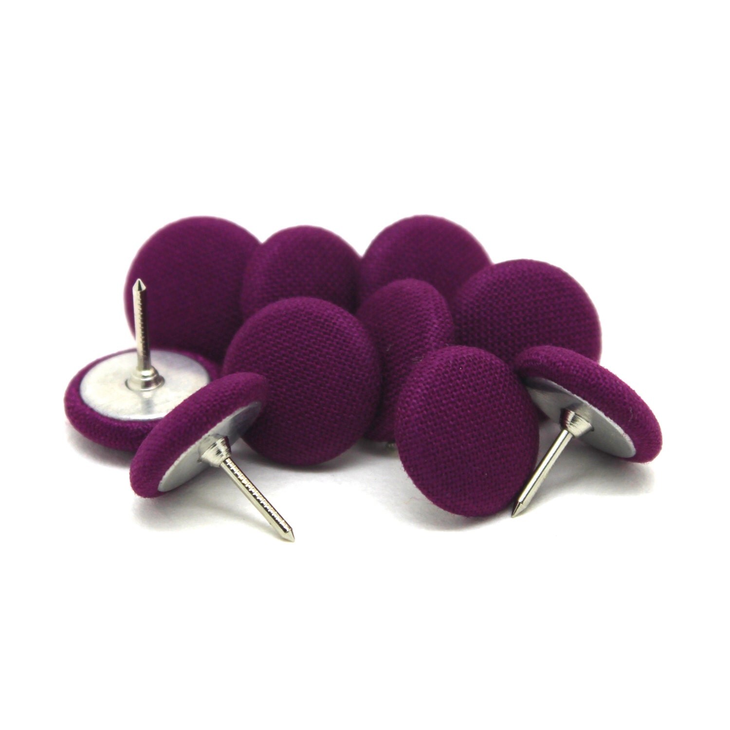 10 Purple Fabric Push Pins Kona Solids Berry Purple Drawing