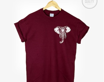 ELEPHANT POCKET t-shirt shirt tee unisex aztec native tribal tumblr pinterest instagram funny hamsa graphic 100% cotton gift *brand new