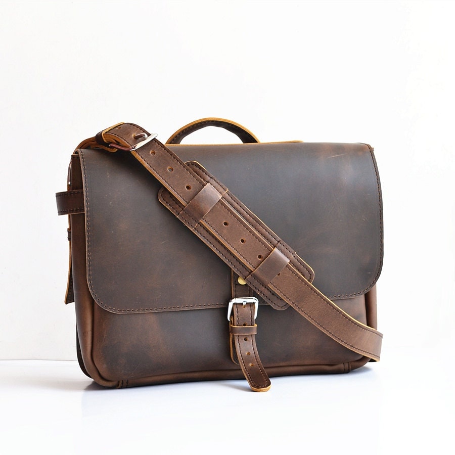 US Postal Bag Mens Leather Messenger Bag Men by SolidLeatherCo