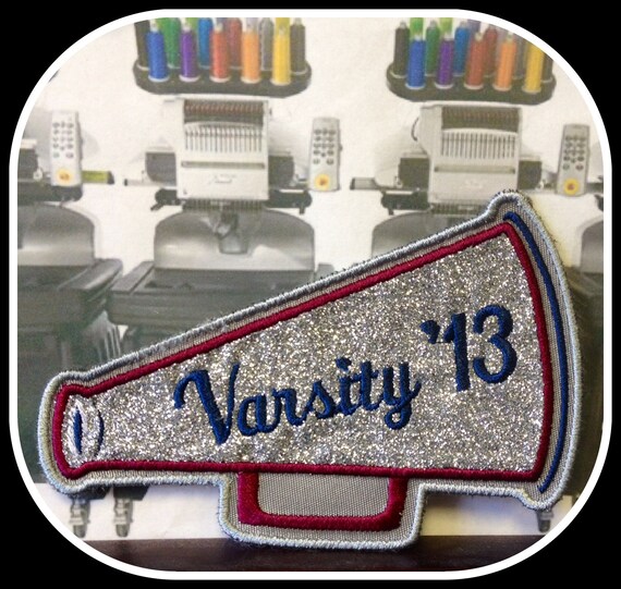 Items similar to Glitter Megaphone Cheer Patch on Etsy