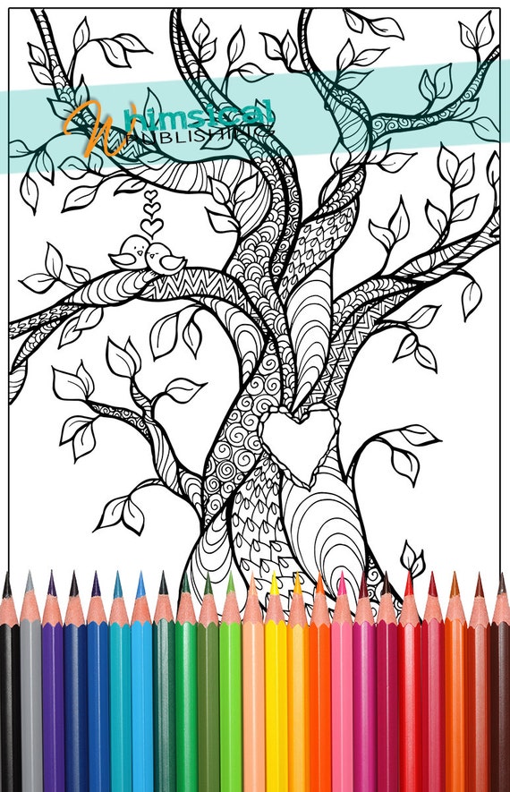 Page Heart Tree Coloring