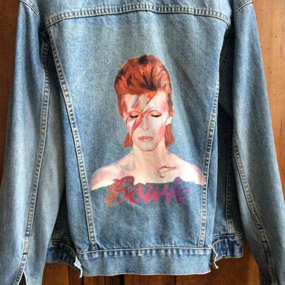 Handpainted David Bowie Jacket by PeaceLoveSoul on Etsy