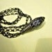 Long Rustic Brass Chain No Clasp Necklace with Recycled Fabric Bead Pendant: Zippor