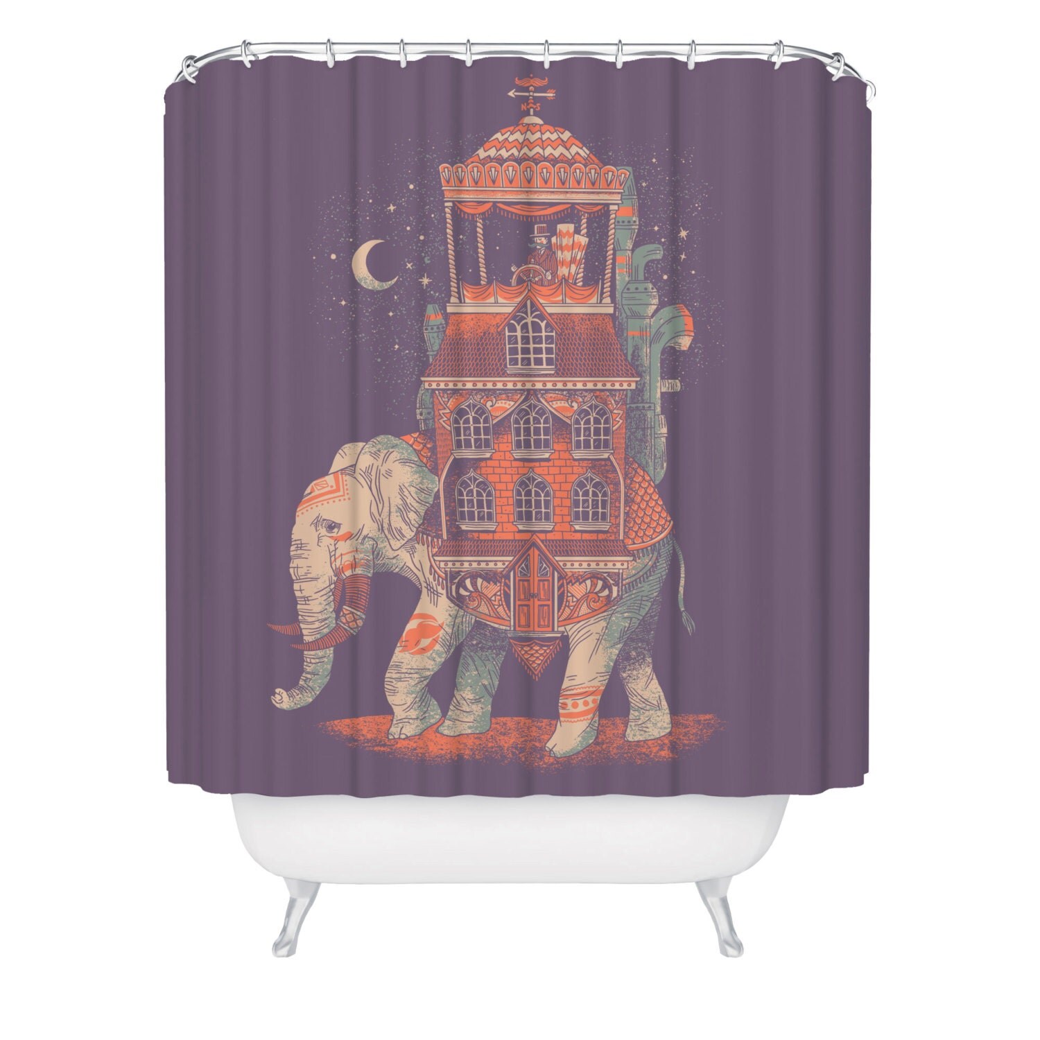Elephant Shower Curtain Trunk of Treasures Beautiful Animal
