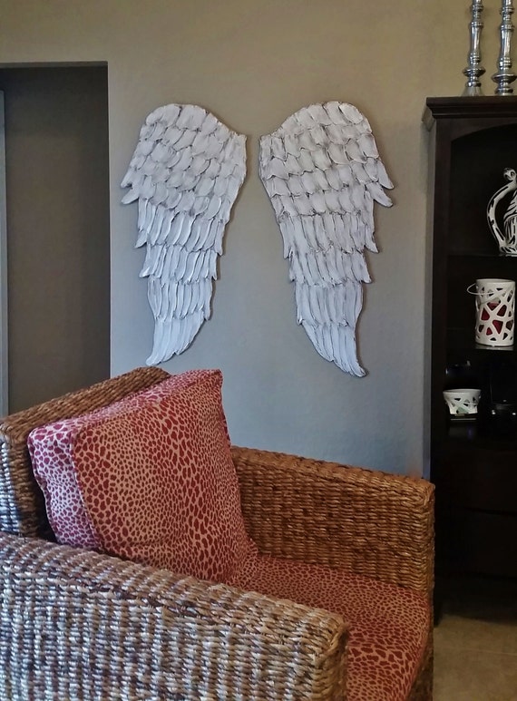 Wood Angel Wings Wall Art Carved Look Angel by