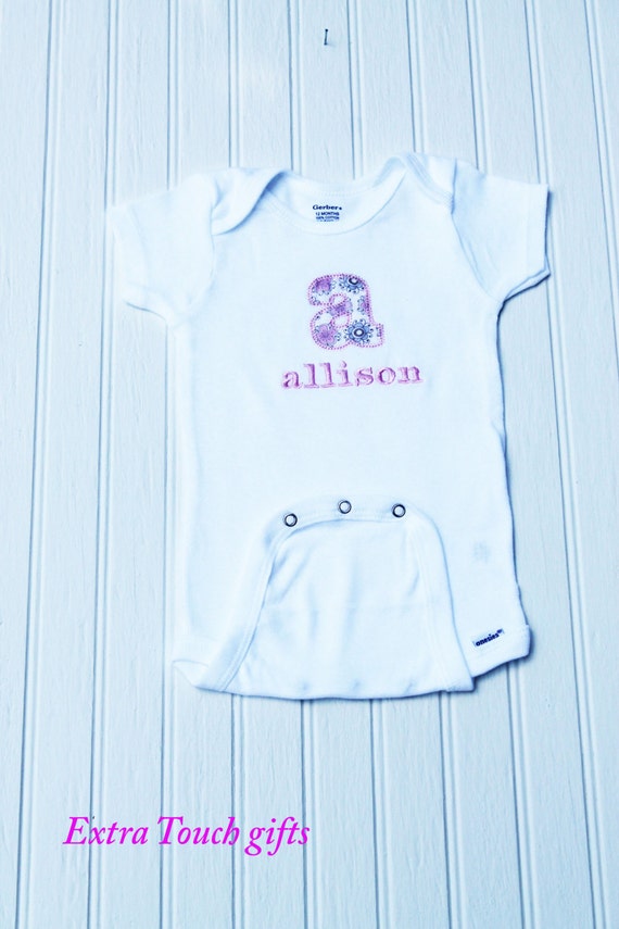 Personalized Embroidered Appliqué Baby Girl Onesies