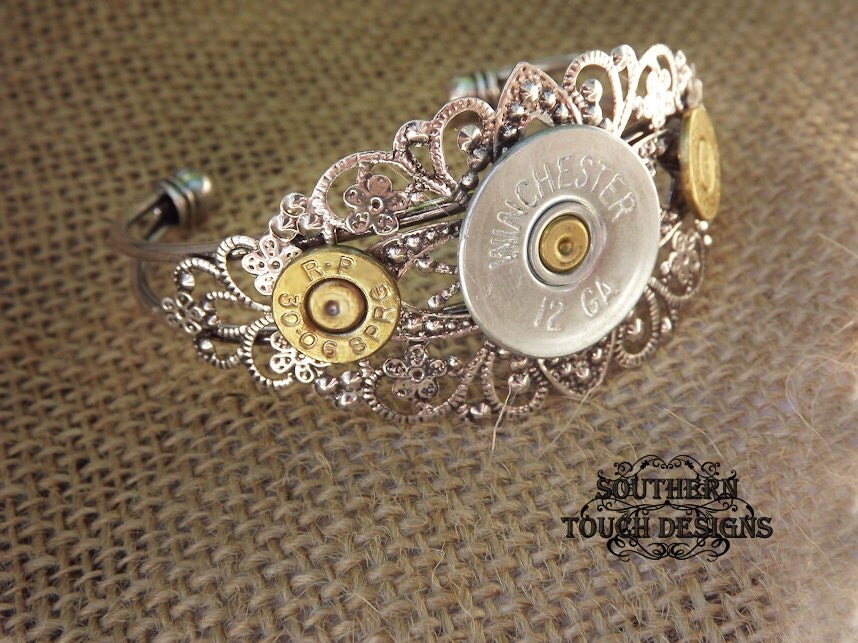 Bullet jewelry shotgun jewelry silver shotgun bracelet brass