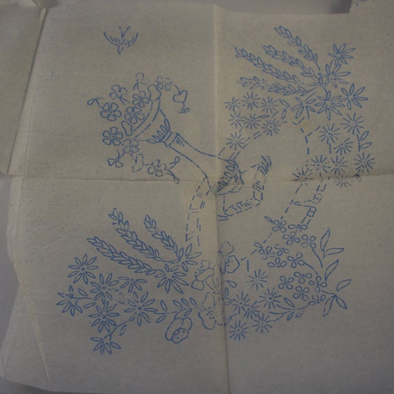 2 Vintage Ironon Embroidery Transfers by TheVintageSewingB
