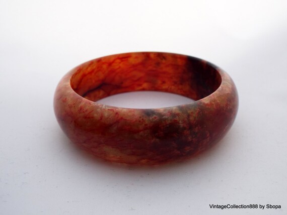 Red Jade Bangle Bracelet Chinese. 60mm