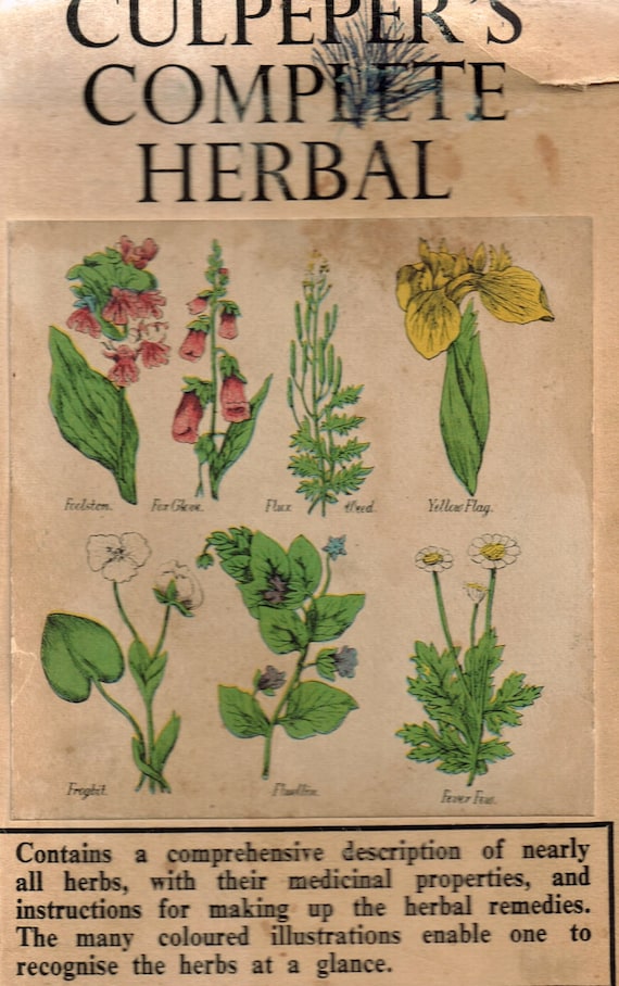 1800's Culpeper's Complete Herbal Guide Book