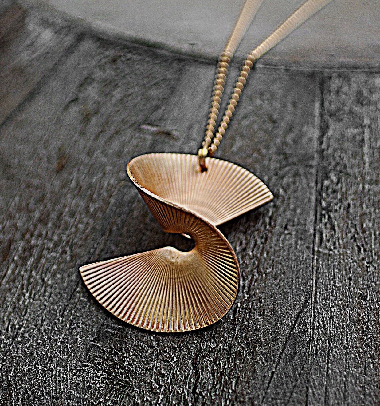 Geometric necklace with genuine vintage TWIST by
