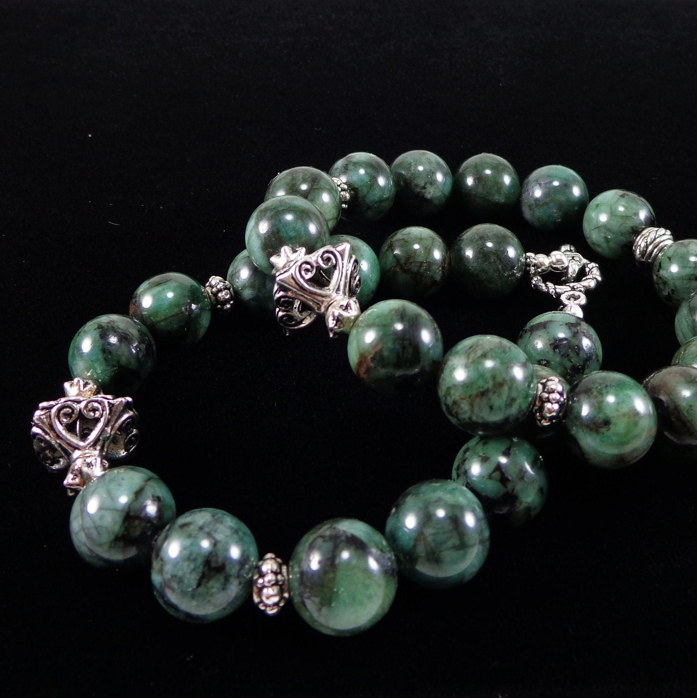 Emerald Bracelet/ Green/ Emerald/ gemstone/ by angelovajewelry