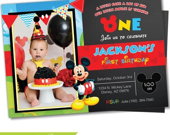 Mickey mouse Invitation, Mickey Mouse Clubhouse invite, Mickey invitation, Mickey Invite, Clubhouse, Birthday invitation, Party (#3)