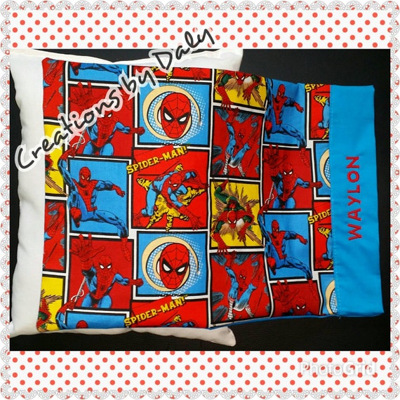 SPIDER MAN Personalized Travel Pillow Case and by CreationsByDaly