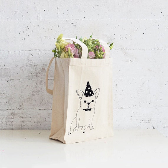 French Bulldog Canvas Tote Bag / Gift for French Bulldog / Dog
