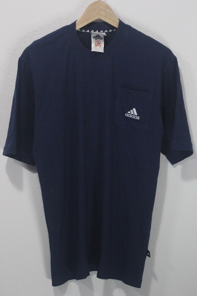 SUMMER SALE Vintage 90s Adidas 3 stripes pocket logo sportswear ootd ...
