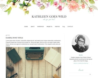Blogger Template, Blog Template - "Kathleen | by Kate" Instant Digital Download