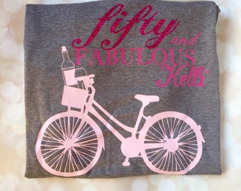 50 and Fabulous Tee - 50th Birthday Shirt - Fifty and Fabulous - Fifty Birthday Party - Fifty and Fabulous - Ladies Fit T-Shirt