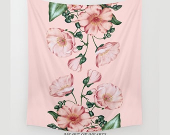 Wall Tapestry, Floral Tapestry, Wall Hanging, Nature Wall Art, Large Wall Art, Modern Tapestry, Home Decor, 51x60, 68x80, 88x104