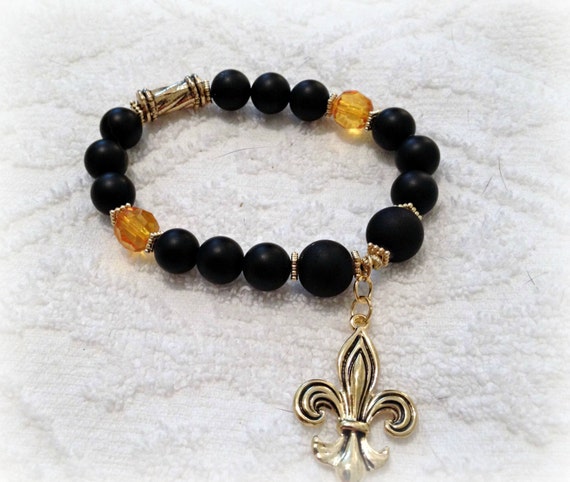 new orleans saints inspired bracelet black and gold jewelry new orleans saints inspired bracelet black and gold jewelry