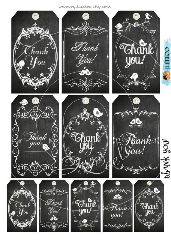 THANK YOU label tags cards print label store blackboard