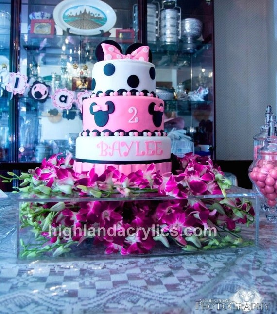 Clear Acrylic Cake Stand Box Removable Lids by HighlandAcrylics