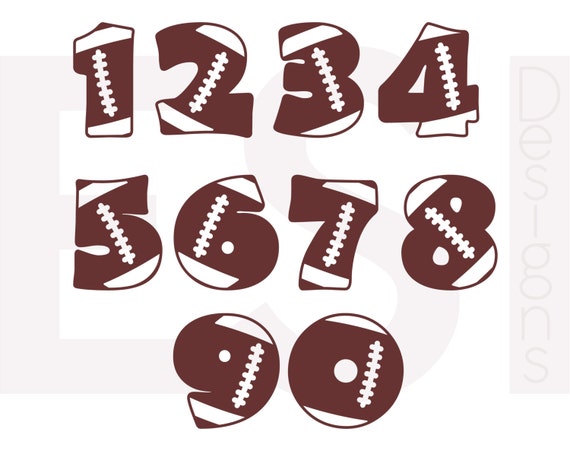 Football numbers SVG DXF EPS cutting files for use in