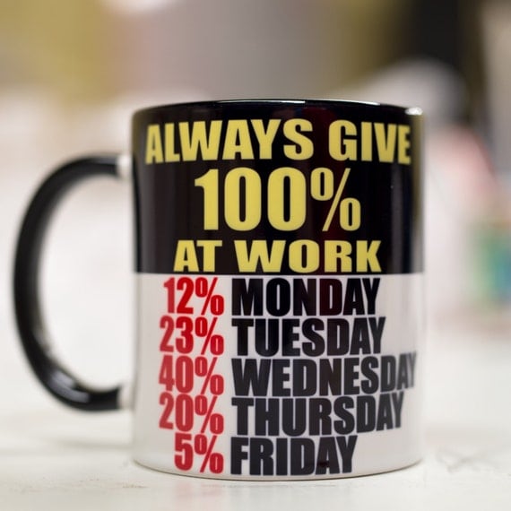 I Always Give 100 At Work Mug Funny T For Office By Handmadelt 