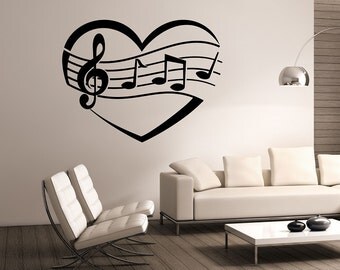 i heart music wall decal vinyl sticker art decor bedroom design mural interior design music notes - Design Wall Decal i heart music wall decal vinyl sticker art decor bedroom design mural interior design music notes - Design Wall Decal