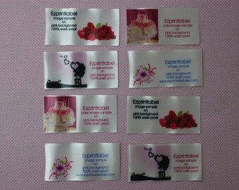 1200pcs Pink Satin bleach and wash proof Custom Clothing Labels personalized your sewing Artwork labels printed on Pink Fabric