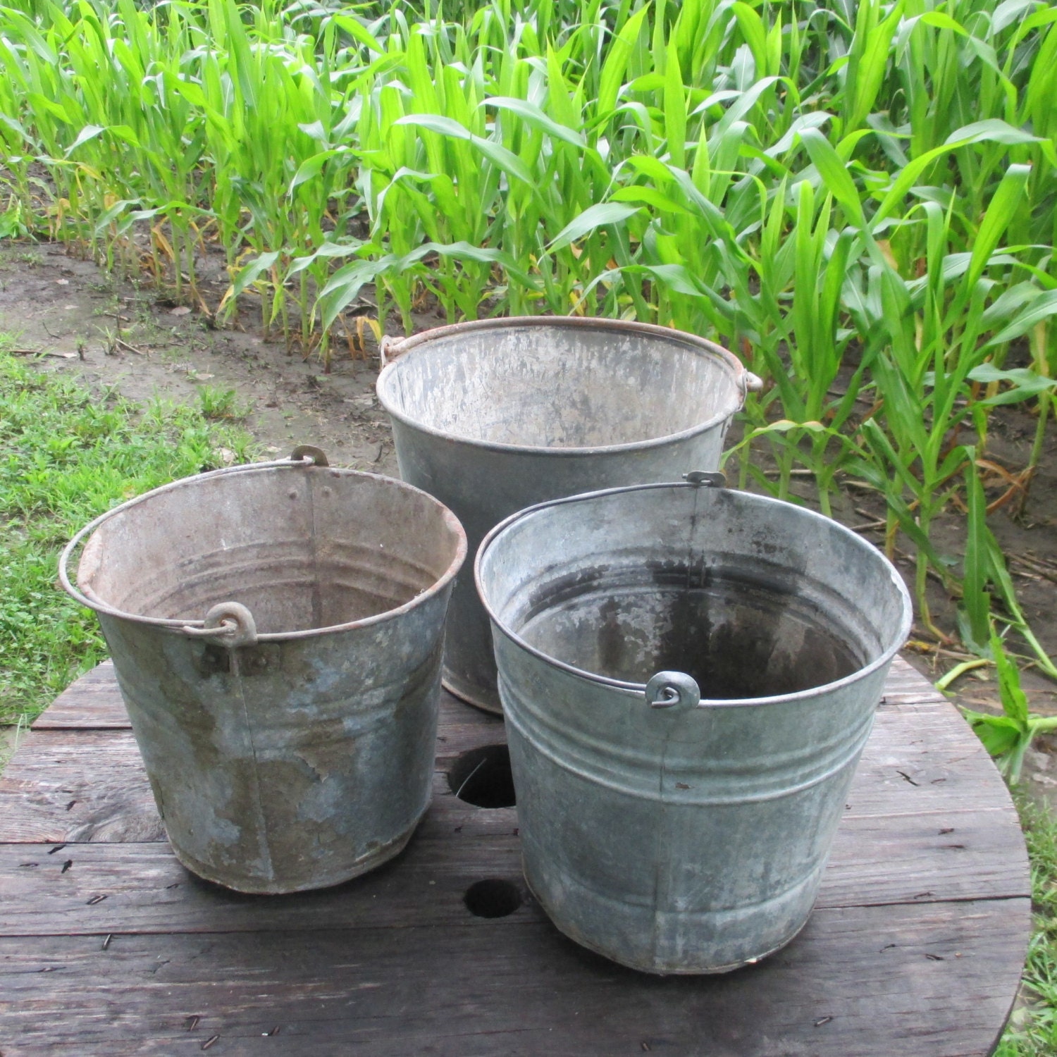 tin buckets