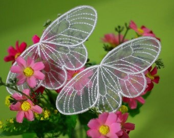 4 piece Ivory Butterfly Appliques,Appliques,Patches For Wedding Supplies,For Bridal Headpiece (132-2)