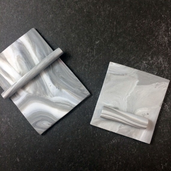 Marble collection rolling pin and board by DoubleNminis on Etsy